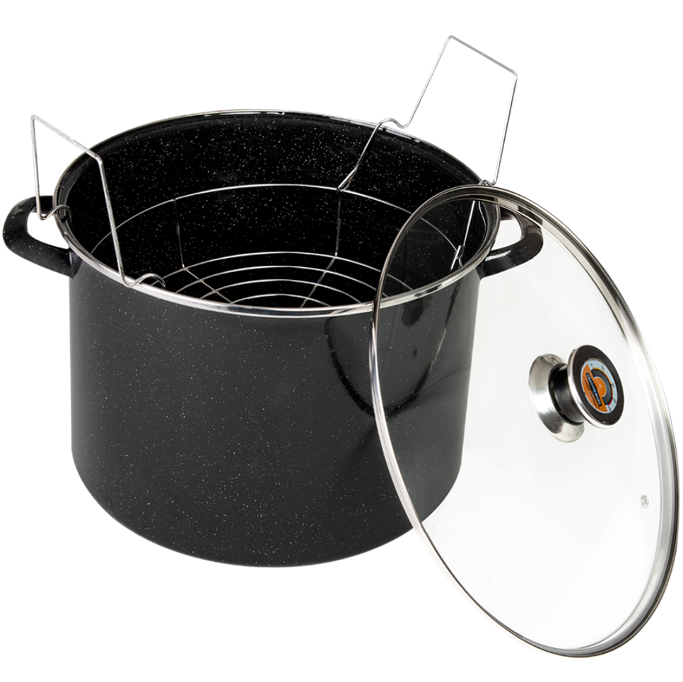 21 QT Canner with Rack and Glass Lid
